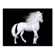 Unicorn White Beauty Postcard