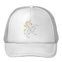 Unicorn with Golden Horn and Tail. Hat