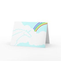 Unicorns and Rainbows Birthday Party Invitation Greeting Cards