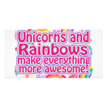 Unicorns and Rainbows Photo Card