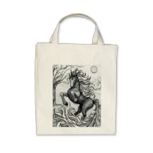 Unicorns Black Unicorn Black & White Drawing Bag