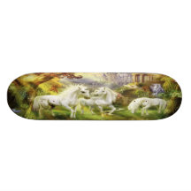 Unicorns In Field Skate Board Deck