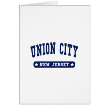 Union City New Jersey College Style tee shirts Greeting Cards