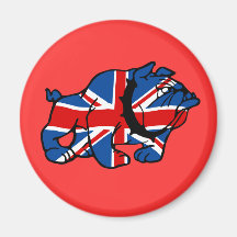 Union Jack Bulldog Fridge Magnets