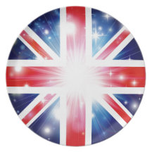 Union Jack flag background Dinner Plate