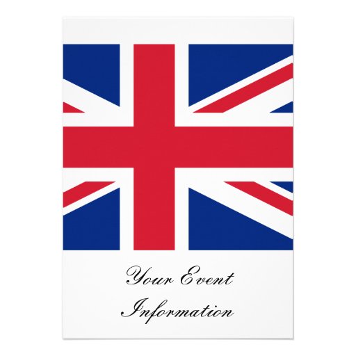 Union Jack Flag Great Britain Party Event Personalized Invitation