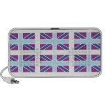 Union Jack Flag in Purple and Blue Doodle Speaker