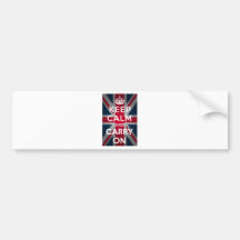 Union Jack gardent le calme et continuent Autocollant Pour Voiture