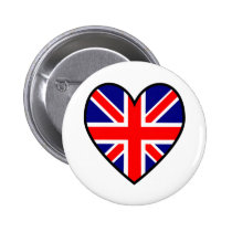 Union Jack Heart Flag Button buttons