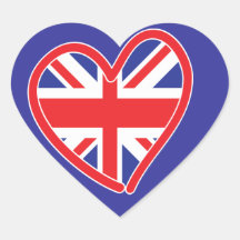 Union Jack Heart Flag Heart Sticker