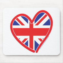 Union Jack Heart Flag Mousepad