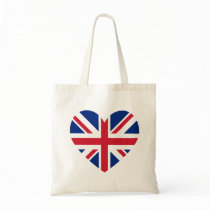Union Jack Heart Shape Canvas Bags