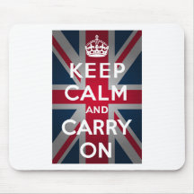 Union Jack Keep Calm And Carry On Mousepad