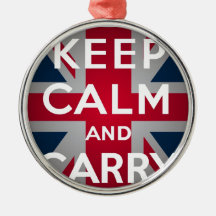 Union Jack Keep Calm And Carry On Ornaments