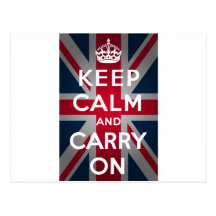 Union Jack Keep Calm And Carry On Post Card