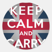 Union Jack Keep Calm And Carry On Stickers