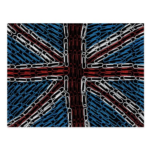 Union Jack of Paperclips Postcard