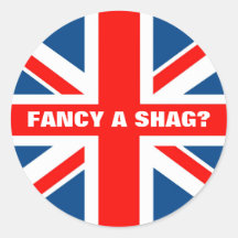 Union Jack shag Round Sticker