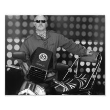 union jack stage with mod & vespa photograph