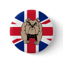 Union Jack UK bulldog button