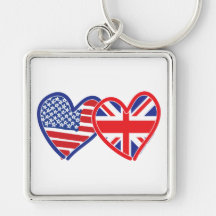 Union Jack/USA Key Chain