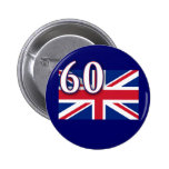 Union Jack with 60 for the Diamond Jubilee Pinback Button