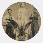 Union Soldier, Sailor, and Lady Liberty Civil War Round Stickers