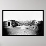 Union Soldiers in Front of Log Cabins 1864 Posters