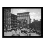 Union Square, New York City, 1906, Trolly, Lincoln Postcard