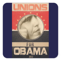 Unions for Obama 2012 Grunge Stickers
