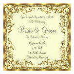 Unique and Elegant  Gold  Wedding Invitation