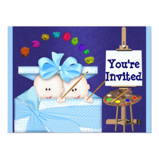 Unique BOY TWINS BABY SHOWER INVITATION