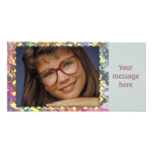 Unique colourful photo frame with your message personalized photo card