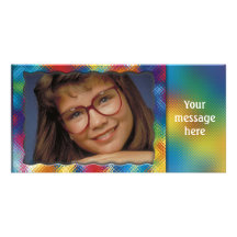 Unique colourful photo frame with your message custom photo card
