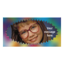 Unique colourful photo frame with your message picture card