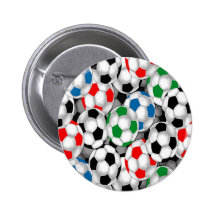 Unique Colourful Soccer Balls Buttons