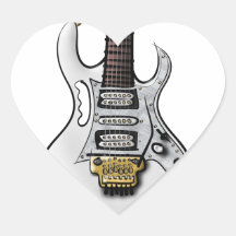 Unique electric rock guitar caricature stickers