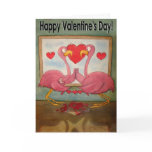 Unique Flamingo Happy Valentine's Day Paper Card
