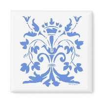 Unique Fleur de lis Queen (blue) Fridge Magnets