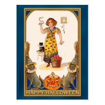 Unique Happy Halloween Art Card Postcards