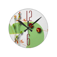 Unique Ladybugs Round Clocks