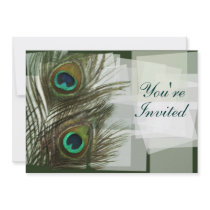 Unique Peacock Feather Invitation