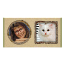 Unique photo frame with your two photos customized photo card