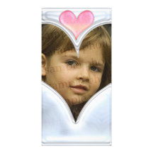 Unique silver photo frame with cute heart photo cards