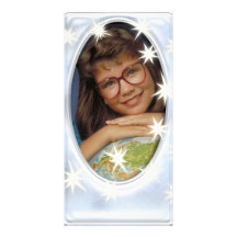 Unique silver photo frame with white stars photo card template