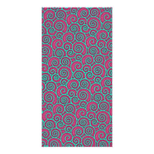 Unique Trendy Wavy Swirly Pink Turquoise Abstract Personalized Photo Card
