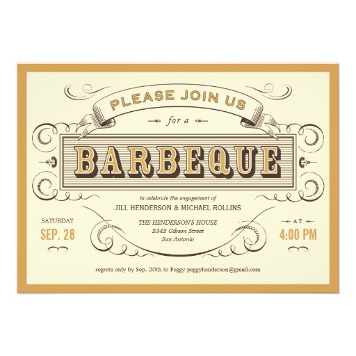 Unique Vintage BBQ Invitations