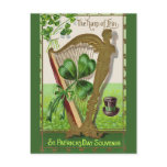 Unique vintage illustration - The Harp of Erin Postcard