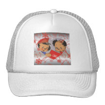 Unique Vintage Puppy Dog Christmas Mesh Hats