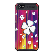 Unique White Shamrocks iPhone 5 skinitcase